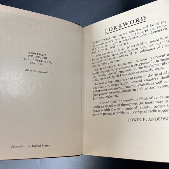 1942 Audels New Radiomans Guide By Edwin P. Anderson Theo. Audel & Co. US - Picture 8 of 16